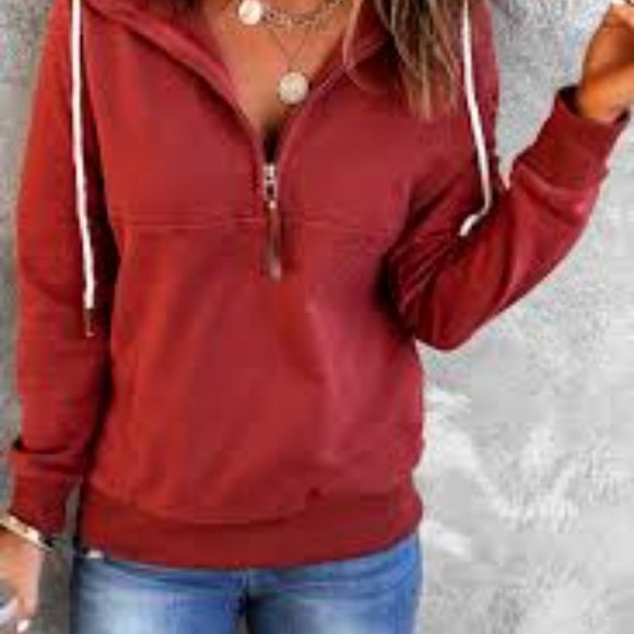 Half Zip Pullover Hoodie NWT - Picture 3 of 3
